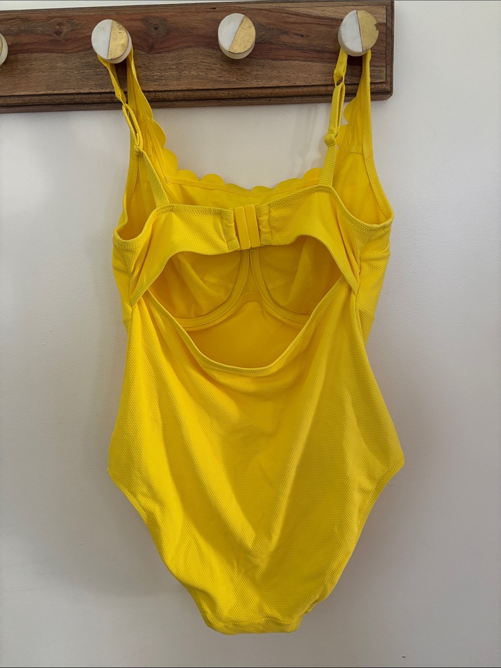 EUC Panache Spirit Honor Square Neck One Piece Underwire Yellow Swimsuit 34DD - Picture 2 of 2